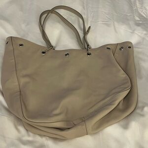 Helmut Lang Soft Leather Cream Tote Bag